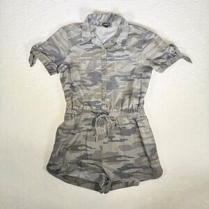 Express Camouflage Utility Romper Button‎ Down Drawstring Waist Size Medium